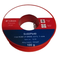 FEIN 1218 FIL D ETAIN ROM1 2.5  SN60PB40 1.0MM 100G AVEC PLOMB