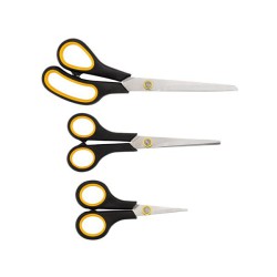 VEL HS05SET JEU DE 3 PAIRES DE CISEAUX 130, 200 et 250 mm