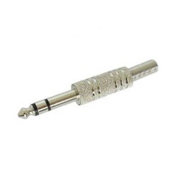 VEL CA022 JACK MALE 6.35MM STEREO NICKEL