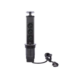 VEL EBP03L  BLOC MULTIPRISES ESCAMOTABLE VERTICAL 03PRISES 16A/BUREAU