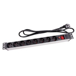 VEL EBP08PDU BLOC MULTIPRISES DE 8 PROTECTION SURCHARGES 3680W RACKAB