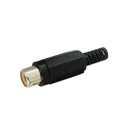 VEL CA054B FICHE RCA FEMELLE PLASTIQUE NOIRE