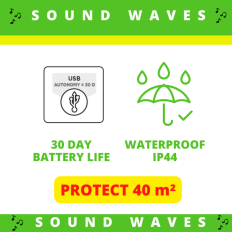 REPULSEUR ANIMAUX 40M IP44 RECHARGEABLE USB