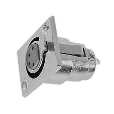 VEL CA108 CONNECTEUR XLR FEMELLE NICKELE 4 BROCHES POUR CHASSIS