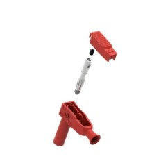 PJP 1067-R FICHE SECURITE BANANE MALE COUDEE 4MM 20A 1000V CAT3 ROUGE