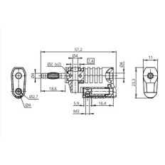 PJP 1084-BL FICHE MALE D:4MM+REPRISE 4+2MM 36A CEI61010 VIS M3 BLEUE