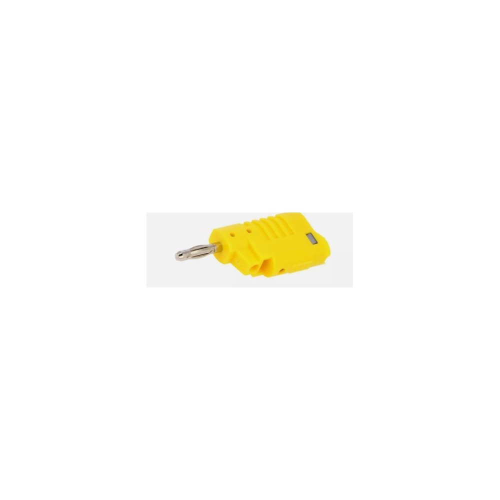 PJP 1084-J FICHE MALE D:4MM+REPRISE 4+2MM 36A CEI61010 VIS M3 JAUNE