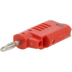 PJP 1084-R FICHE MALE D:4MM+REPRISE 4+2MM 36A CEI61010 VIS M3 ROUGE