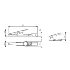 PJP 5015 PINCE CROCODILE DE TEST NON ISOLEE 10A