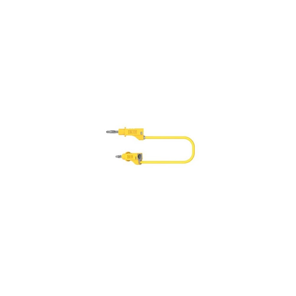 PJP 2112-25-J CORDON M-M D:4MM+REPRISE ARRIERE 25CM 20A JAUNE