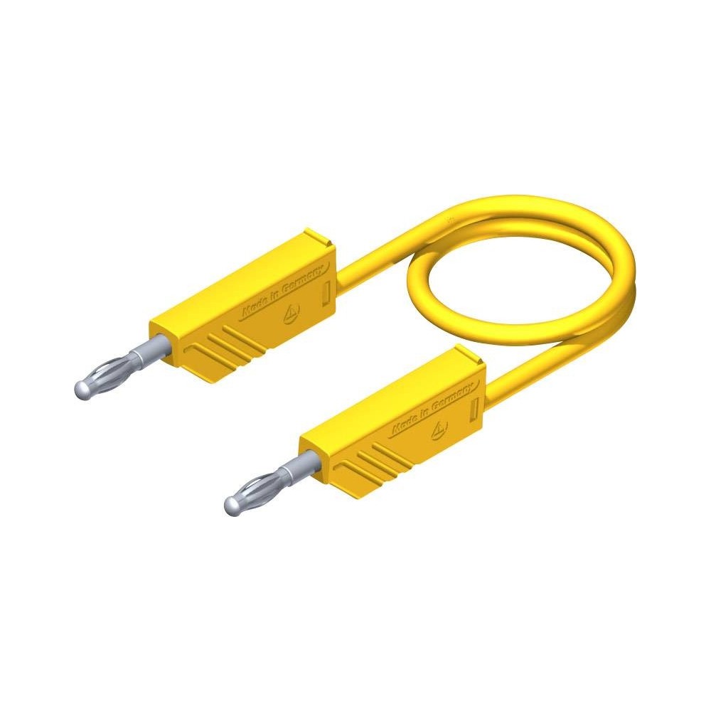 PJP 214-100-J CORDON M-M D: 2MM+REPRISE ARRIERE 100CM 6A JAUNE