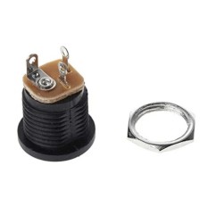 CONNECTEUR FEMELLE 5,5X2,1MM MONTER SUR PANNEAU + ECROU A VIS