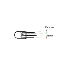 DIODE LED TRICOLOR RGB 5MM 4 PINS TRANSPARENTE CATHODE