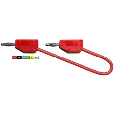 PJP 214-50-R CORDON M-M D: 2MM+REPRISE ARRIERE 50CM 6A ROUGE