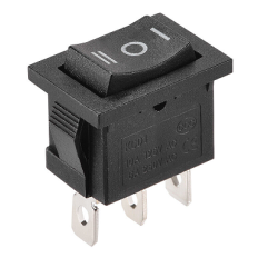 JL-2229 INTERRUPTEUR ON OFF  6A 250VAC 3 BR PM NOIR
