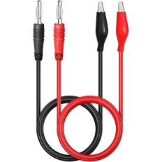 PINCE CROCODILES ISOLEE BRACHEMNET SUR FICHES BANANES 4MM NOIR