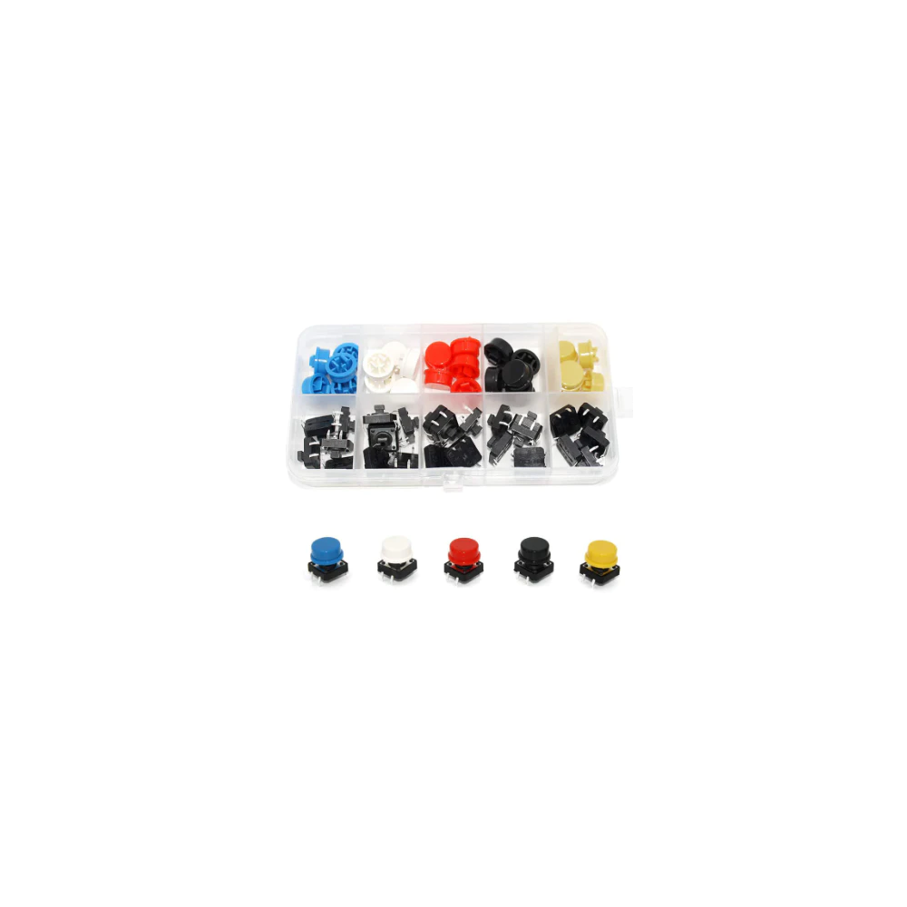 ACC187 KIT BOUTON-POUSSOIR TACTILE MOMENTANE, 25 PIECES/BOITE