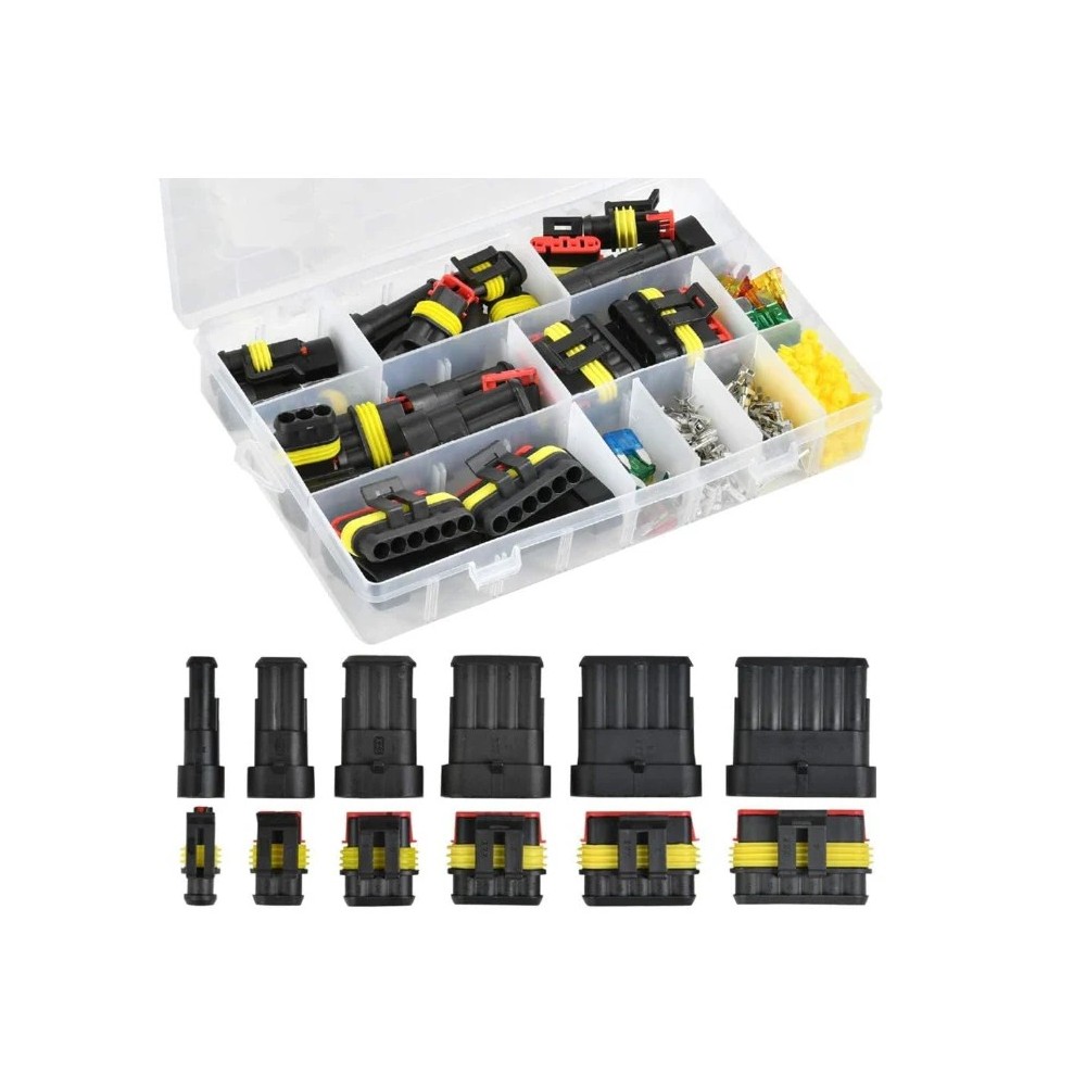 KIT DE 240 CONNECTEURS ETANCHES POUR CABLES AUTOMOBILES VOITURE LJ001