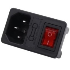 ACC188 PRISE D'ALIMENTATION  MALE AVEC PORTE FUSIBLE ET INTERRUPTEUR