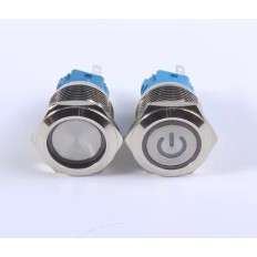 ACC258 BOUTON POUSSOIR METALLIQUE 19MM 12V