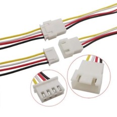 ACC446 CONNECTEUR JST XH2.54 , 4 BROCHES MALE-FEMELLE AVEC CABLE DE 2