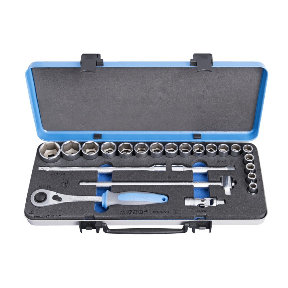 UNIOR COFFRET DOUILLES 1/2" 6 PANS 10-32 AVEC ACCES 190BI6P223