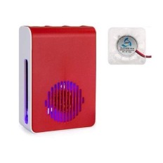 BOITIER RASPBERRY PI4 ROUGE ET BLANC + VENTILATEUR + INDICATEUR LED