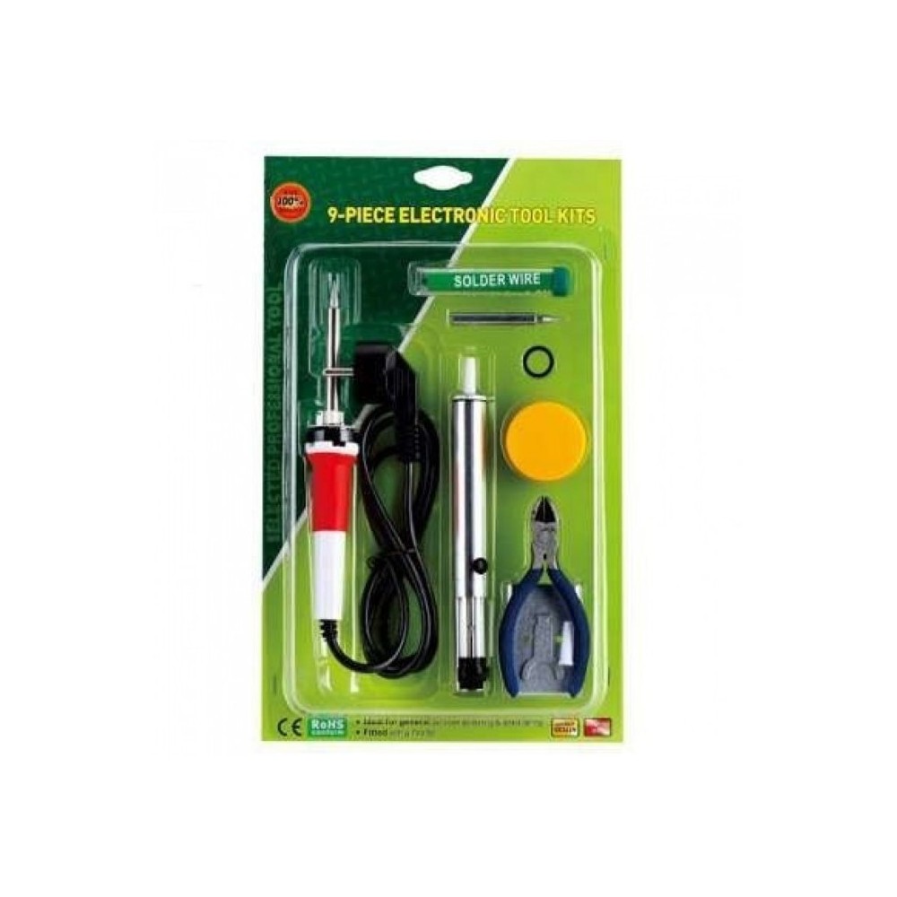 ZD-920C KIT (9 PIECES) FER A SOUDER POMPE A DESSOUDER PINCE COUPANTE
