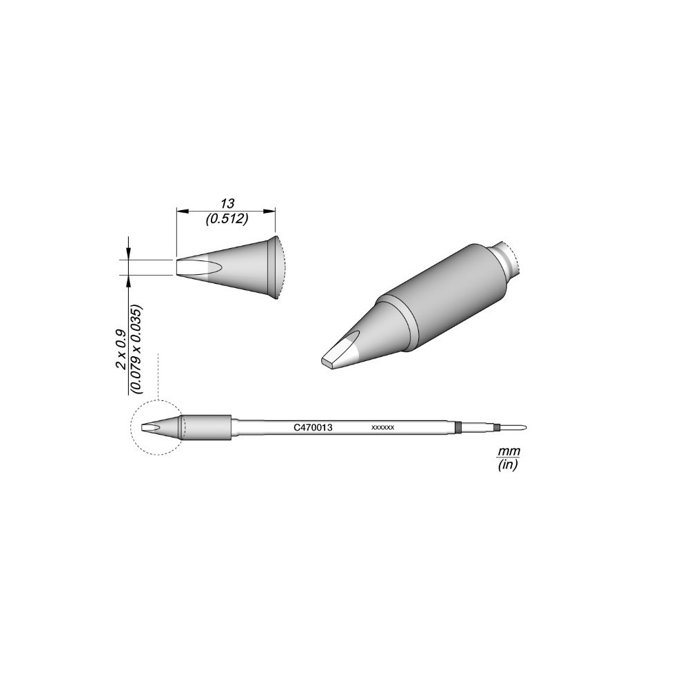 JBC C470-013 CARTOUCHE 2X0.9 (T470 ET HT470)