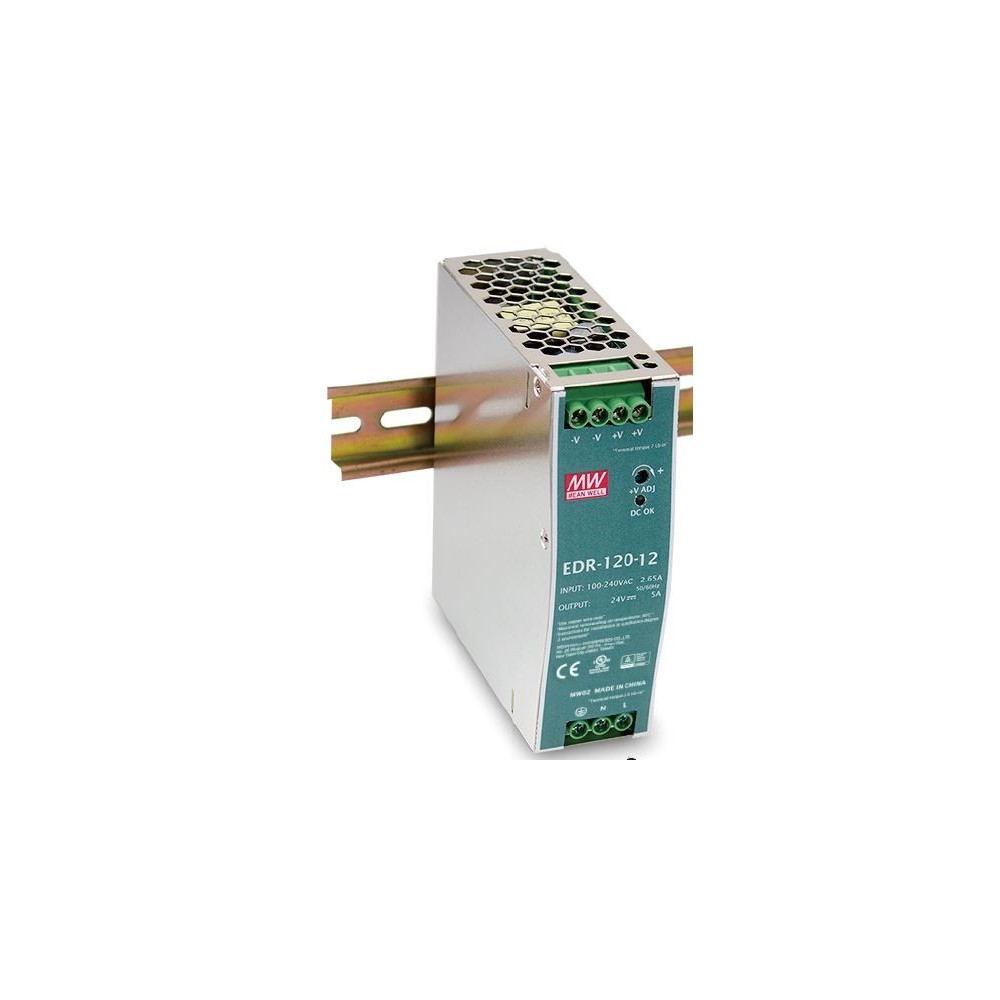 ALIMENTATION STABILISEE 24VDC 120W 5A SUR RAIL DR-120-24