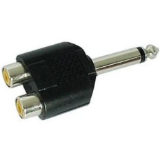 AJRF162 ADAPTATEUR JACK MALE MONO 6.3MM 2RCA FEMELLE