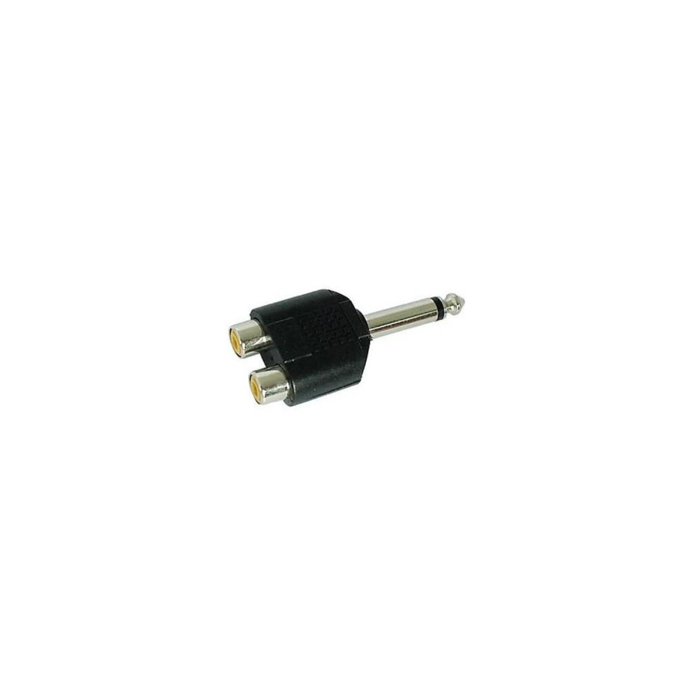 AJRF162 ADAPTATEUR JACK MALE MONO 6.3MM 2RCA FEMELLE
