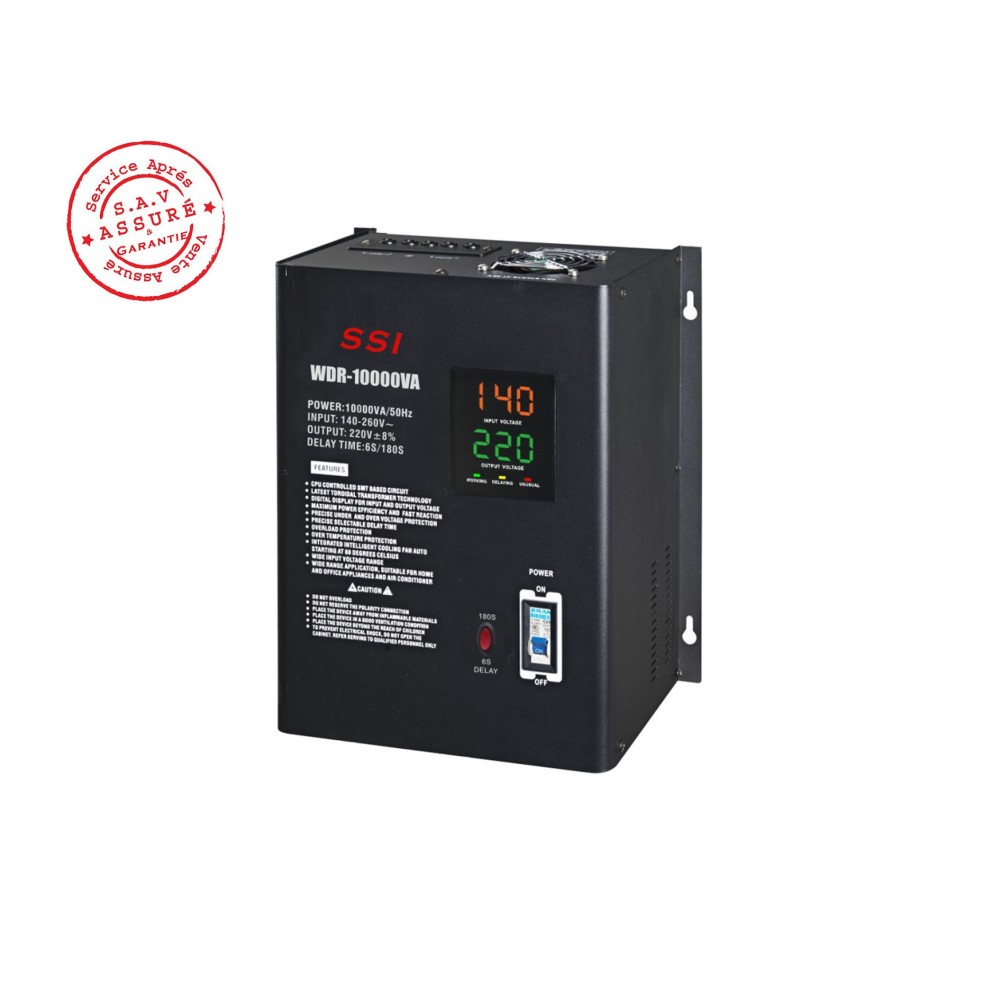 REGULATEUR DE TENSION WDR-10000VA MONOPHASE WW-140V-260V