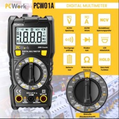 PCW01A MULTIMETRE DIGITAL 2000 pts, CALIBRE MANUEL, CATIII 600V
