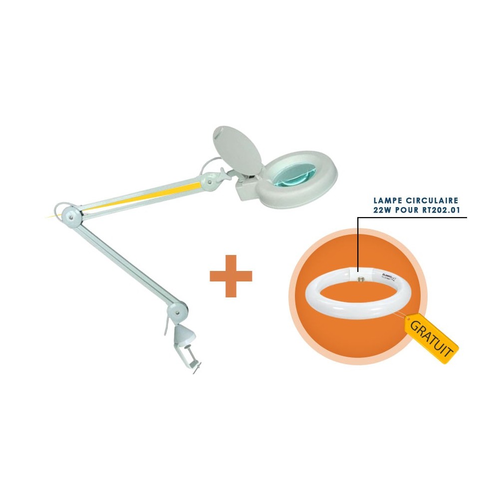 KIT LAMPE LOUPE RT202.01 + LAMPE CIRCULAIRE DE RECHANGE
