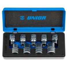 UNIOR 607314 JEU DE 09 DOUILLES  TX interne 1/2" en coffret métalliqu