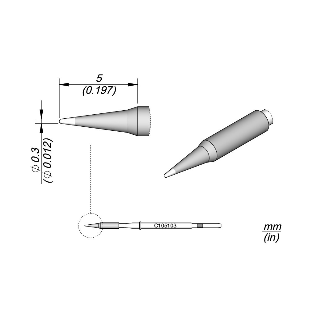 JBC C105-103 CARTOUCHE CONIQUE D:0.3 S1 (NT105-A)