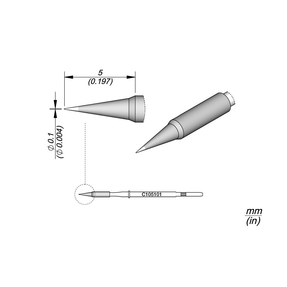 JBC C105-101 CARTOUCHE CONIQUE D:0.1 (NT105-A)