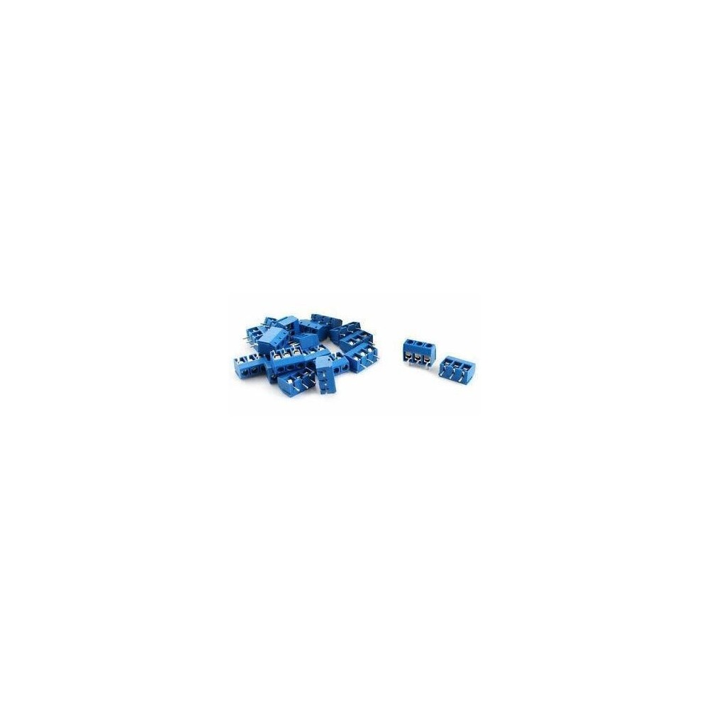 ACC128 BORNIER 3 VIS 5,08MM BLEU