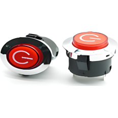 JL-2360 INTERRUPTEUR POUSSOIR METALIQUE 28MM VOYANT ROUGE