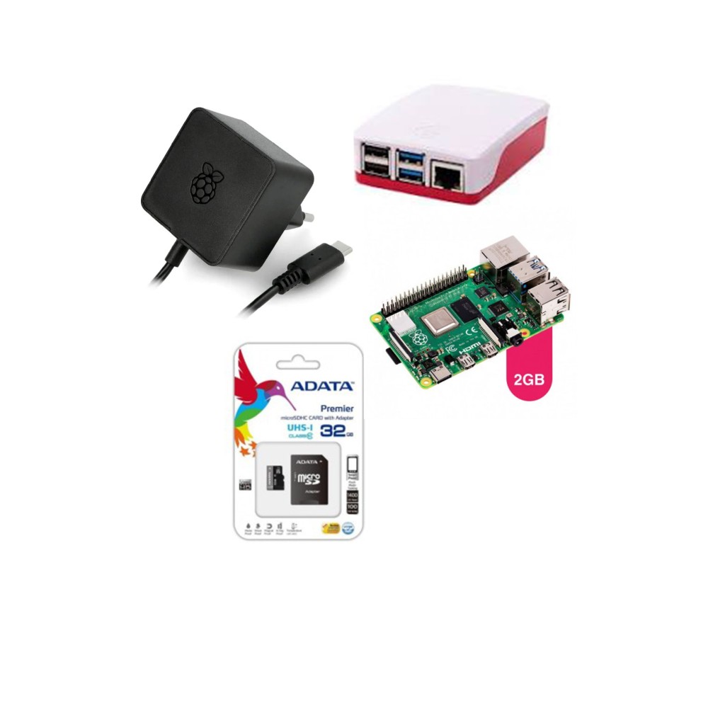 KIT RASPBERRY RPI 4 2GB BOITIER, ALIM+CARTE SD