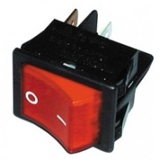 KCD4-201 BOUTON INTERRUPTEUR VOYANT 2P 4C ROUGE