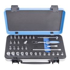 UNIOR 615151 COFFRET DOUILLES 1/4" 6 PANS 4-13/6+PH+TX+HX+ACC BI18