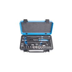 UNIOR 613073 COFFRET METAL DE DOUILLES 3/8" 6 PANS + ACCESSOIRES 30 P