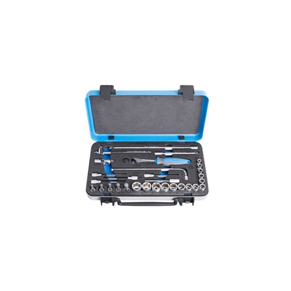 UNIOR 613073 COFFRET METAL DE DOUILLES 3/8" 6 PANS + ACCESSOIRES 30 P