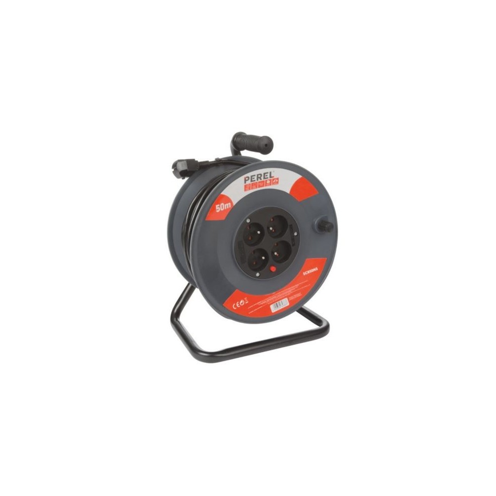 VEL ECR50N3 BLOC MULTIPRISE 4 PRISES AVEC TERRE ENROULEUR 50M