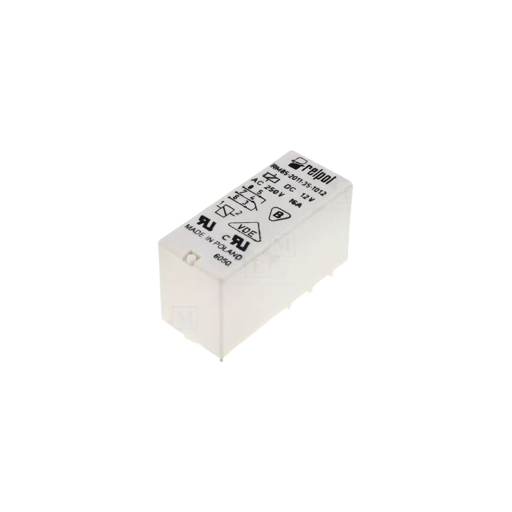 RELAIS 1RT 12V 16A/250VAC 8 BROCHES RECTANGULAIRE