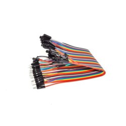 SSI0062 JEU DE 40 CORDONS MALE FEMELLE 20 cm POUR PLAQUE D'ESSAIS