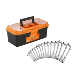 BOITE A OUTILS VIDE 400 X 210 X 200MM+JEU CLE A PIPE 8-24MM
