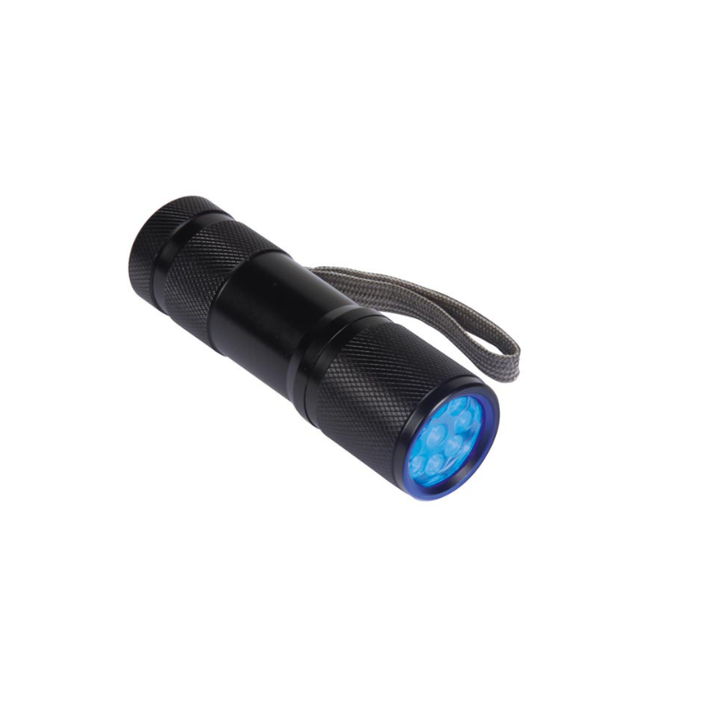 VEL EFL41UV LAMPE TORCHE EN ALUMINIUM 9 LEDs UV 395-400nm